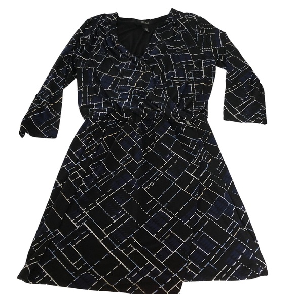 White House Black Market Wrap printed Modi Dress SZ L - Picture 6 of 13
